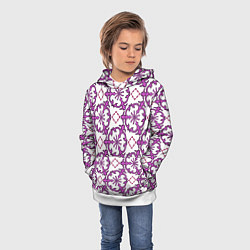 Толстовка-худи детская Ромб пунктир, цвет: 3D-белый — фото 2