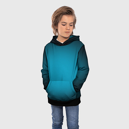 Детская толстовка Изумрудный градиент / 3D-Черный – фото 3