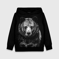 Толстовка-худи детская Медведь тотем славян, цвет: 3D-черный