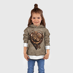 Толстовка-худи детская Стимпанк сердце, цвет: 3D-белый — фото 2