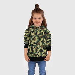 Толстовка-худи детская Военный камуфляж, цвет: 3D-черный — фото 2