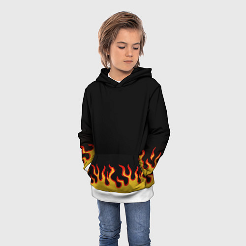Детская толстовка Горящее пламя / 3D-Белый – фото 3