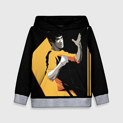Толстовка-худи детская Брюс Ли арт, цвет: 3D-меланж
