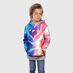 Толстовка-худи детская Сердце и любовная пара, цвет: 3D-меланж — фото 2