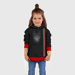 Толстовка-худи детская Кот гуччи, цвет: 3D-красный — фото 2