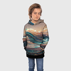 Толстовка-худи детская Необъятный океан, цвет: 3D-черный — фото 2