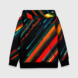 Толстовка-худи детская Искры огня на полосах, цвет: 3D-черный