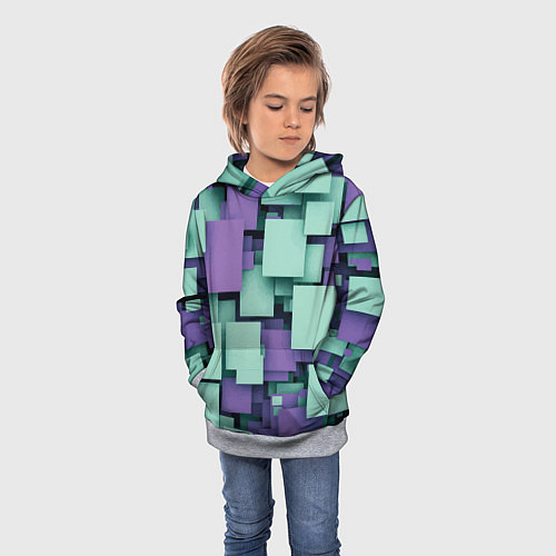 Детская толстовка Trendy geometric pattern / 3D-Меланж – фото 3