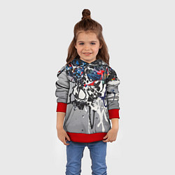 Толстовка-худи детская Нейросеть рисует абстракцию, цвет: 3D-красный — фото 2