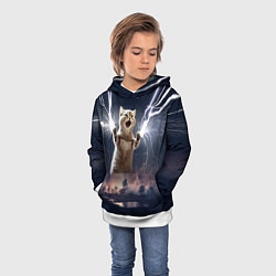 Толстовка-худи детская Котогром, цвет: 3D-белый — фото 2