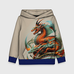 Толстовка-худи детская Japan dragon - irezumi, цвет: 3D-синий
