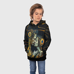 Толстовка-худи детская Gustav Klimt Cyberpunk, цвет: 3D-черный — фото 2