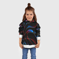 Толстовка-худи детская Neon colors drops of liquid, цвет: 3D-белый — фото 2