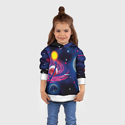 Толстовка-худи детская Вселенная, космос, цвет: 3D-белый — фото 2