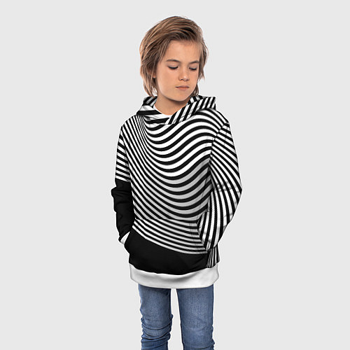 Детская толстовка Trendy raster pattern / 3D-Белый – фото 3
