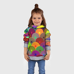 Толстовка-худи детская Multicolored circles, цвет: 3D-меланж — фото 2