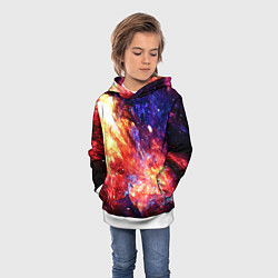 Толстовка-худи детская Космическое сияние ночь, цвет: 3D-белый — фото 2