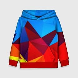 Толстовка-худи детская Столкновение абстракций, цвет: 3D-красный