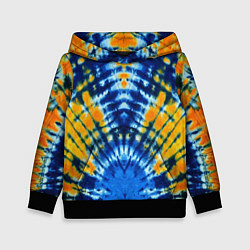 Толстовка-худи детская Tie dye стиль хиппи, цвет: 3D-черный