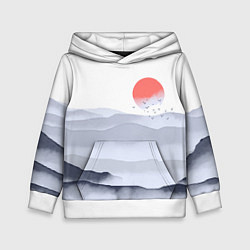 Детская толстовка Японский пейзаж - восход солнца