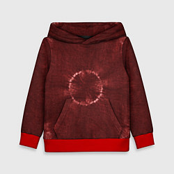 Толстовка-худи детская Красный круг тай-дай, цвет: 3D-красный