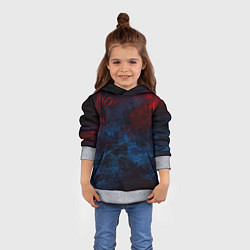 Толстовка-худи детская Космическая абстракция битва, цвет: 3D-меланж — фото 2