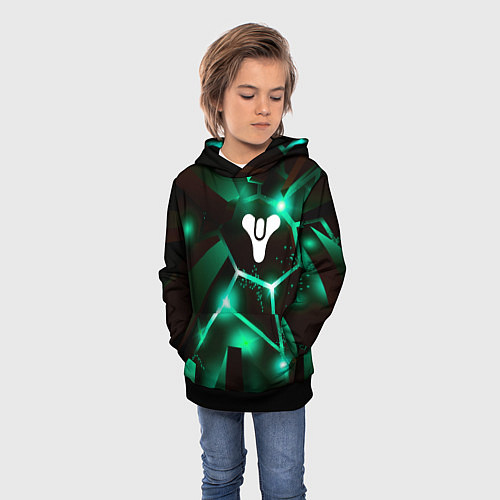 Детская толстовка Destiny разлом плит / 3D-Черный – фото 3