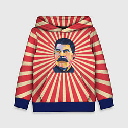 Толстовка-худи детская Сталин полигональный, цвет: 3D-синий