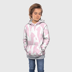 Толстовка-худи детская Розовые альпаки - паттерн, цвет: 3D-меланж — фото 2