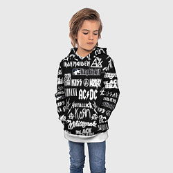 Толстовка-худи детская Сборник тяжёлого рока, цвет: 3D-белый — фото 2