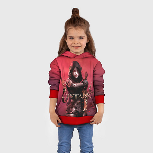 Детская толстовка Lost Ark - woman assassin / 3D-Красный – фото 4