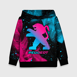 Толстовка-худи детская Peugeot - neon gradient, цвет: 3D-черный