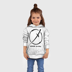 Толстовка-худи детская Akame ga Kill с потертостями на светлом фоне, цвет: 3D-белый — фото 2