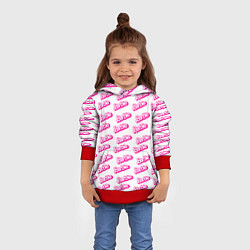 Толстовка-худи детская Барби Паттерн, цвет: 3D-красный — фото 2