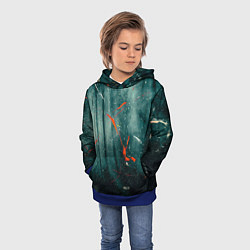 Толстовка-худи детская Тени и краски во тьме, цвет: 3D-синий — фото 2