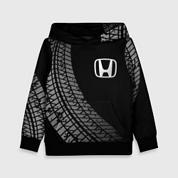 Толстовка-худи детская Honda tire tracks, цвет: 3D-черный