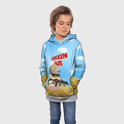 Толстовка-худи детская Цыпленок - Чикен Ган, цвет: 3D-меланж — фото 2