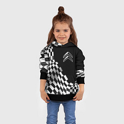 Толстовка-худи детская Citroen racing flag, цвет: 3D-черный — фото 2