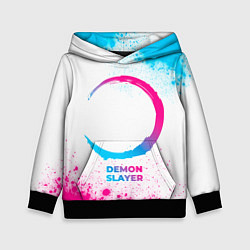 Толстовка-худи детская Demon Slayer neon gradient style, цвет: 3D-черный