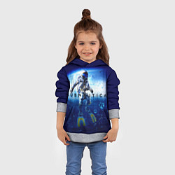 Толстовка-худи детская Subnautica аквалангист, цвет: 3D-меланж — фото 2