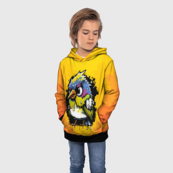 Толстовка-худи детская Цветной воробей, цвет: 3D-черный — фото 2