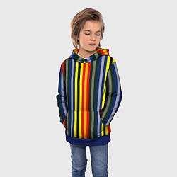 Толстовка-худи детская Полосы школа чародейства и волшебства, цвет: 3D-синий — фото 2