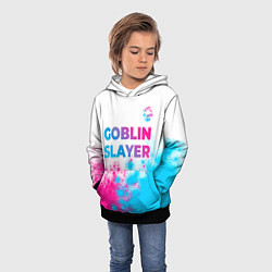 Толстовка-худи детская Goblin Slayer neon gradient style: символ сверху, цвет: 3D-черный — фото 2