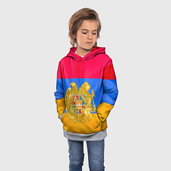 Толстовка-худи детская Солнечная Армения, цвет: 3D-меланж — фото 2
