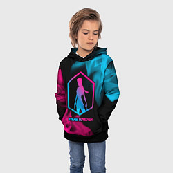 Толстовка-худи детская Tomb Raider - neon gradient, цвет: 3D-черный — фото 2