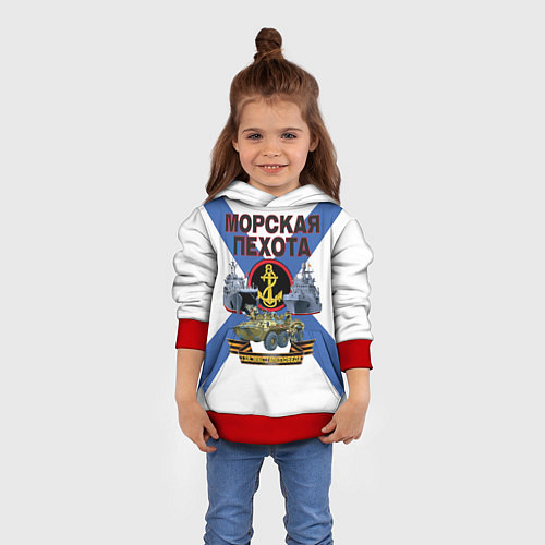 Детская толстовка Морская пехота - где мы, там победа! / 3D-Красный – фото 4