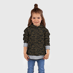 Толстовка-худи детская Японский узор облаков, цвет: 3D-меланж — фото 2