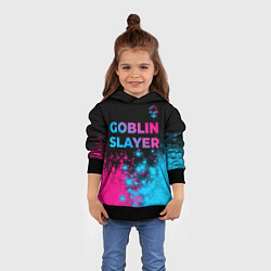Толстовка-худи детская Goblin Slayer - neon gradient: символ сверху, цвет: 3D-черный — фото 2