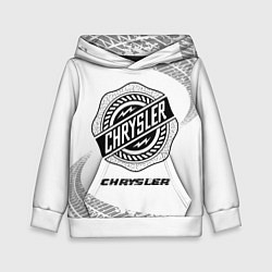 Толстовка-худи детская Chrysler speed на светлом фоне со следами шин, цвет: 3D-белый