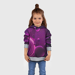 Толстовка-худи детская Фиолетовые шары, цвет: 3D-меланж — фото 2